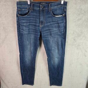 Lucky Brand 411 Athletic Taper Mens Blue Jeans Medium Wash 34x32 Stretch Denim